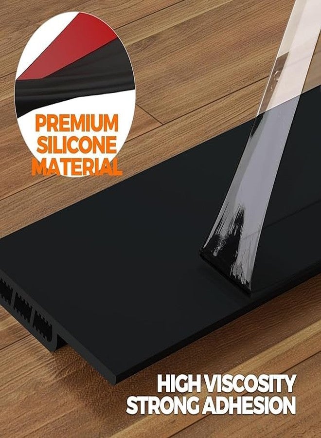 Apidian Self-Adhesive Door Bottom Sealing Strip Guard - Black, Silicone, 1 Meter x 2 Inch, Soundproof, Waterproof, Dust & Insect Barrier - Image 5