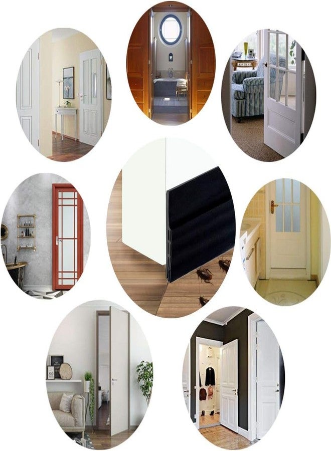 Apidian Self-Adhesive Door Bottom Sealing Strip Guard - Black, Silicone, 1 Meter x 2 Inch, Soundproof, Waterproof, Dust & Insect Barrier - Image 2