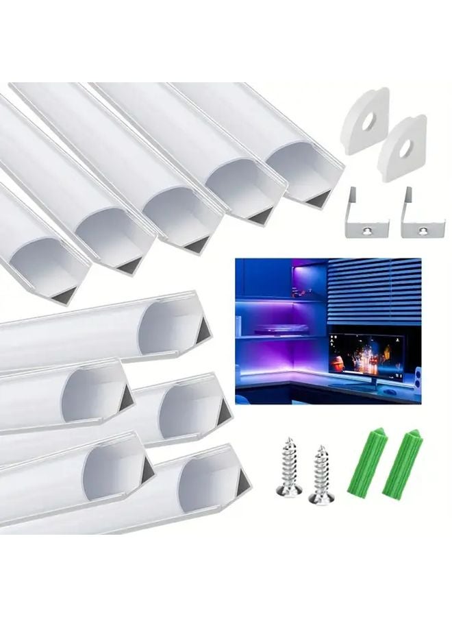 V Shape LED Channel System 0 5m Silvery Aluminum With White Cover For Strip Lights - Image 5