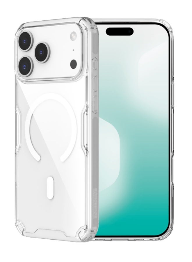 Nillkin Nature TPU Pro Magnetic Case for iPhone 17 ProMax  Wireless Charging Shockproof Bumper Case - Clear - Image 3