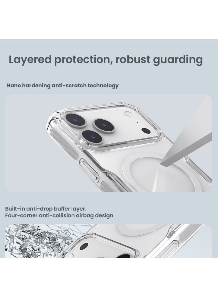 Nillkin Nature TPU Pro Magnetic Case for iPhone 17 ProMax  Wireless Charging Shockproof Bumper Case - Clear - Image 4