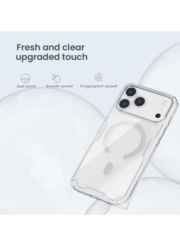 Nillkin Nature TPU Pro Magnetic Case for iPhone 17 ProMax  Wireless Charging Shockproof Bumper Case - Clear - Image 1