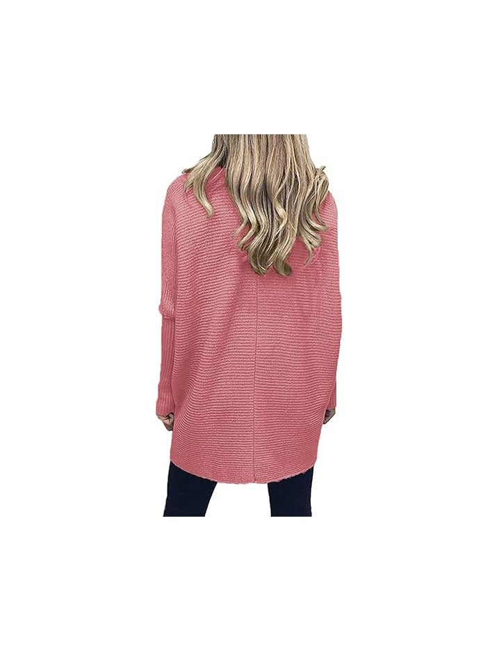 Womens Turtleneck Oversized Sweater 2023 Long Batwing Sleeve Asymmetric Hem Casual Knit Pullover Tunic Sweater  - Image 4