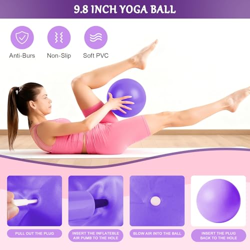 Qalvyn Pilates Kit for Women, Pilates Equipment Kit for Women Home Workouts, Pilates Ring Set, Home Pilates Essentials Kit with Pilates Ring and Ball, Resistance Bands for Strength, Toning, Flexibility - Image 3