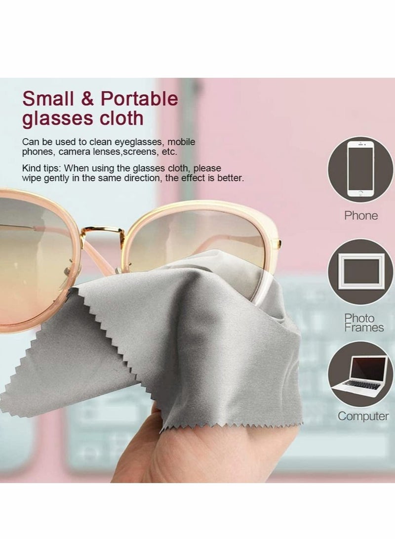 SYOSI Hard Shell Sunglasses Case Leather Glasses Case Protective Sunglasses Pouch Holder Storage Eye Glasses Pouch Carry Case with Cleaning Cloth for Men and Women (2 Pcs Yellow and Gray)  - Image 5