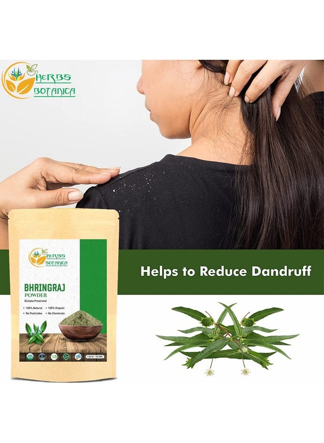 HERBS BOTANICA - مسحوق بهرينجراج العضوي إكلبتا ألبا الأقحوان الكاذب كاريسالانكانني مسحوق بهرينجراجسافا لتغذية شعرك طبيعياً لعثور على خصال لامعة ٥.٣ أونصة / ١٥٠ جرام - Image 1