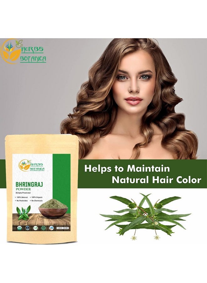 HERBS BOTANICA - مسحوق بهرينجراج العضوي إكلبتا ألبا الأقحوان الكاذب كاريسالانكانني مسحوق بهرينجراجسافا لتغذية شعرك طبيعياً لعثور على خصال لامعة ٥.٣ أونصة / ١٥٠ جرام - Image 1