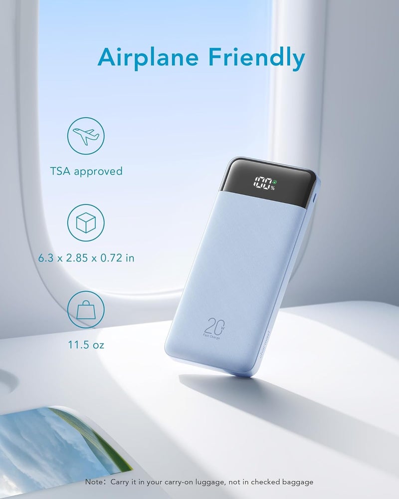 Charmast Power Bank with Built in Cables, 20000mAh USB C Battery Pack 5 Outputs 4 Inputs with LED Display Type C Powerbank,22.5W Fast Charging Portable Charger Compatible with Smartphones(White) - Image 5