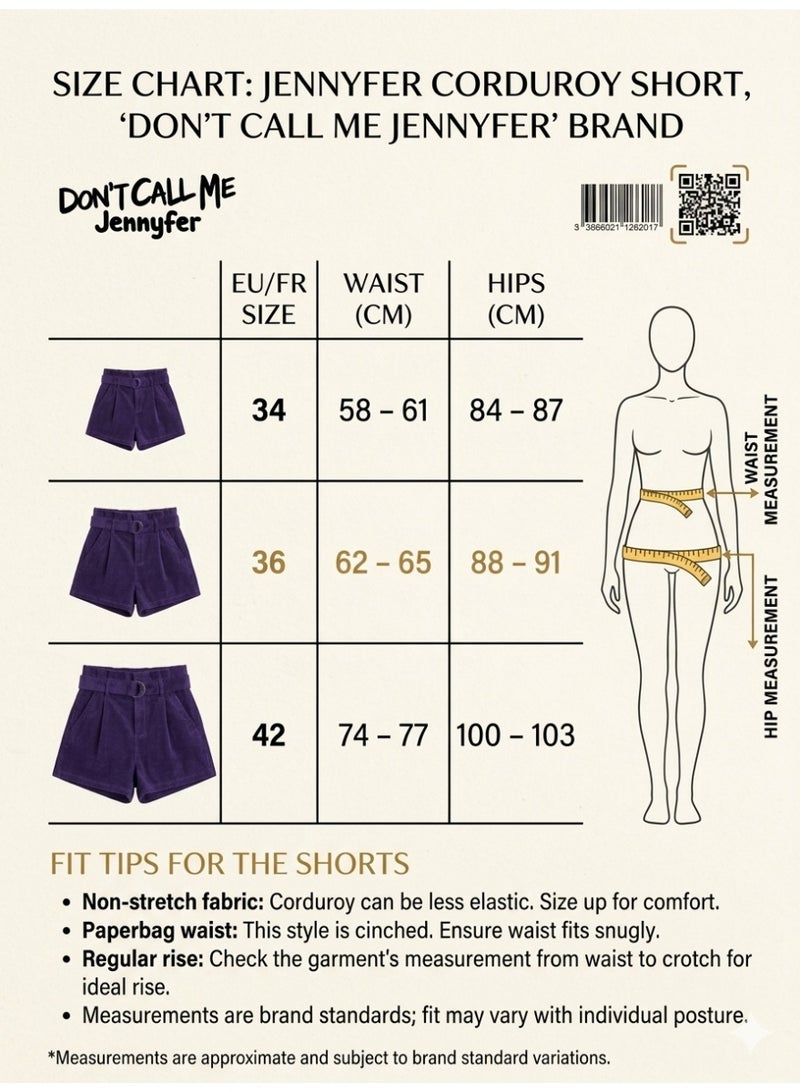 Don't Call Me Jennyfer Corduroy Shorts- Violet/Purple - Image 3