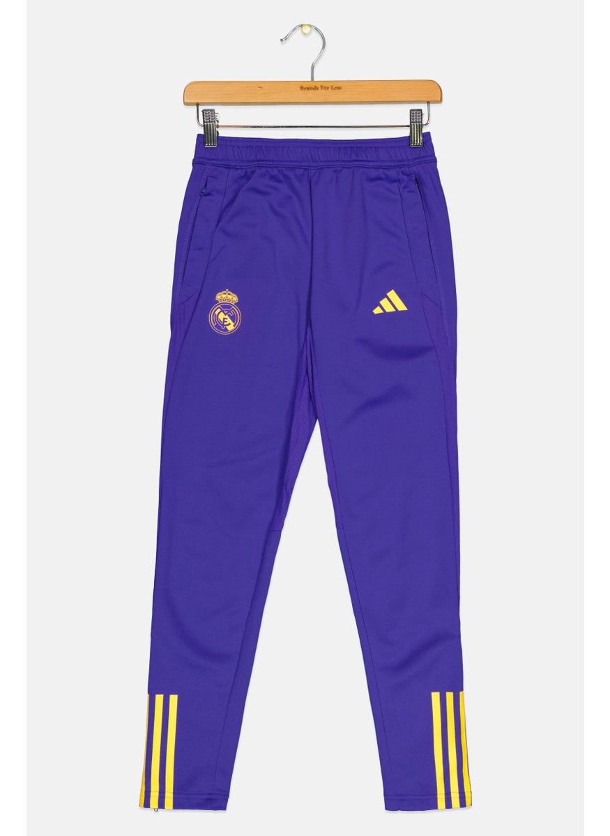 Adidas Kids Girl Drawstring Brand Logo Training Track Pants, Purple  - Image 1