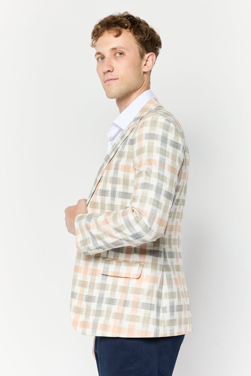 Asos Design Men Regular Fit Checkered Casual Blazers, Grey - Image 2