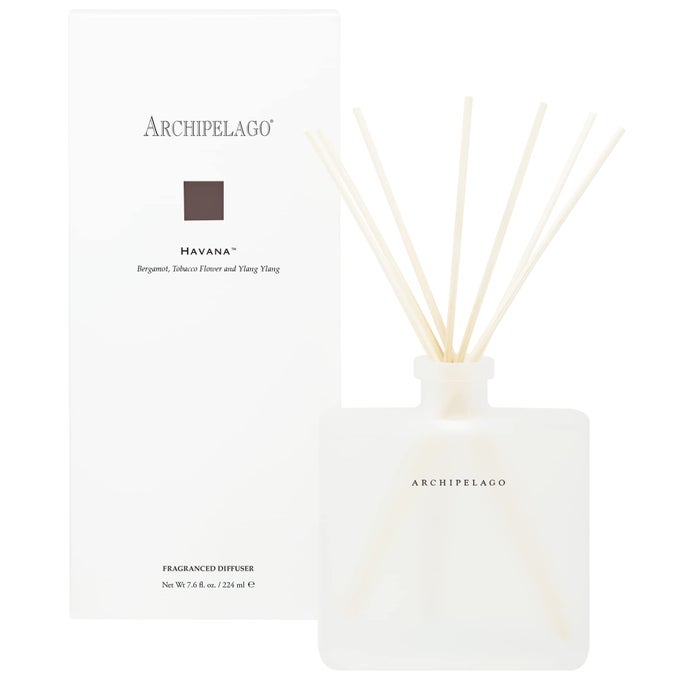 HAVANA REED DIFFUSER HOME FRAGRANCE REED DIFFUSER INCLUDES FRAGRANCE OIL FROSTED GLASS VESSEL 10 DIFFUSER REEDS PERFECT FOR HOME OFFICE OR GIFT 76 FL OZ