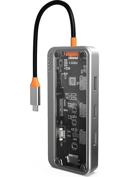 Type-C Audio Pd HDMI VGA Rj-45 Ethernet Sd Tf 3x USB 3.0 Hub Converter SW10V