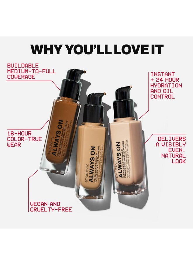 SmashBox Smashbox Always On Foundation with Hyaluronic Acid | Medium-To-Full Coverage | Hydrating + Long Lasting, 1 Fl Oz, L20W  - Image 5