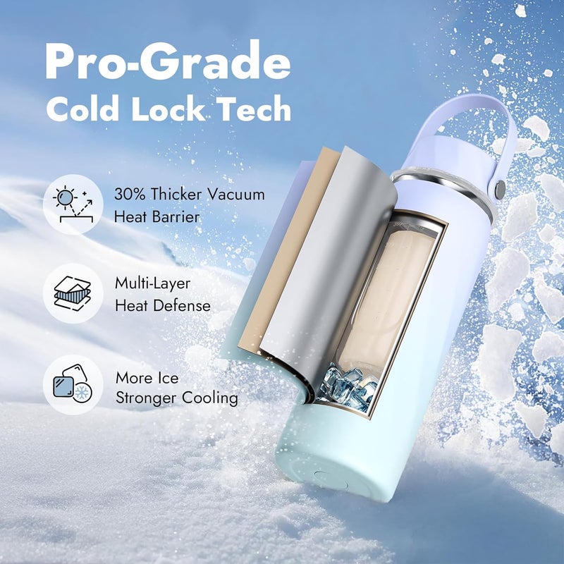 HEYTRIP Vacuum Insulated Breastmilk Cooler Bottle 20oz Stainless Steel Portable Breastmilk Chiller Reusable Storage Container Keeps Milk Fresh for 36 Hours TSA Approved Violet Aurora - Image 2