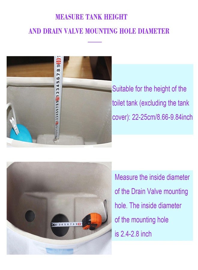 Doublelife White 21cm Height Water Tank Connected Dual Flush Fill Toilet Cistern Inlet Drain Valve Repair - Image 2