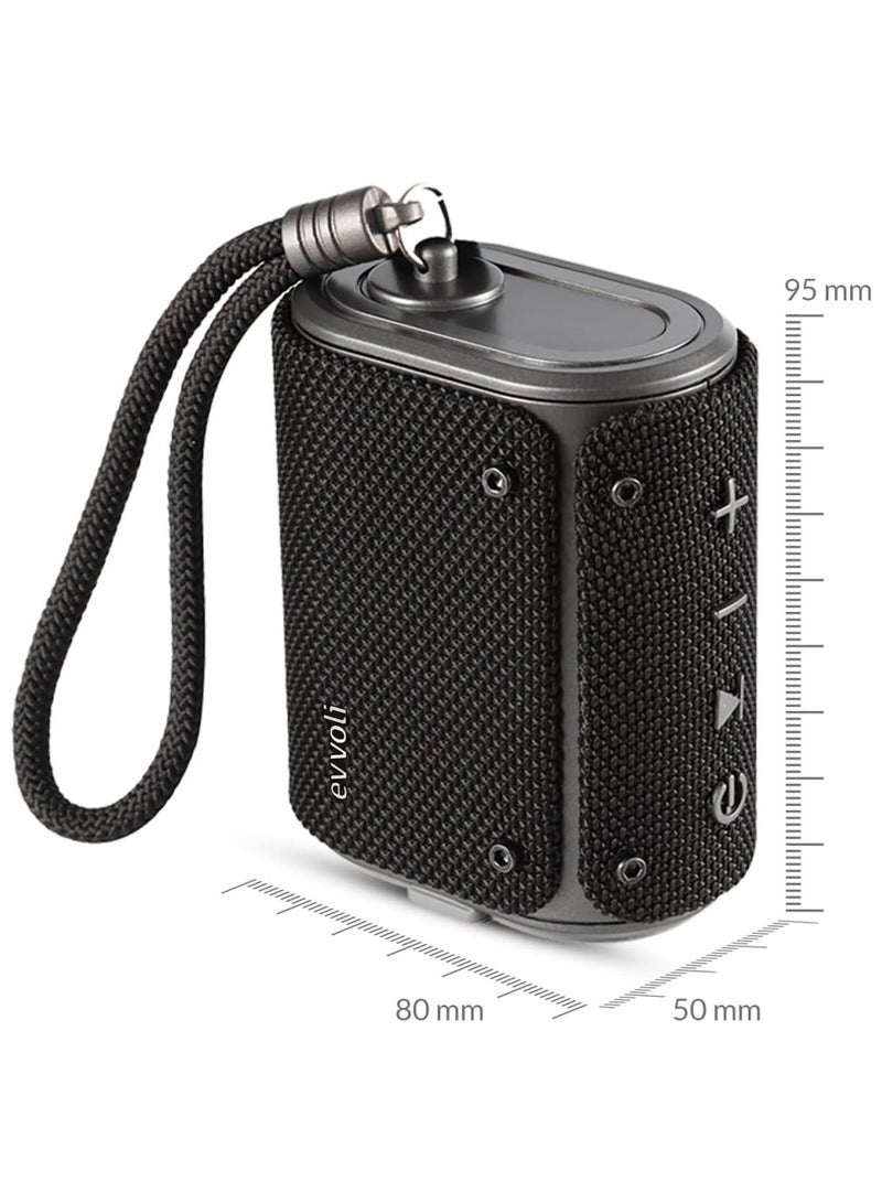 إيفولي مكبر صوت بلوتوث ايفولي 5 واط داخلي وخارجي مقاوم للماء مع ميكروفون مدمج -EVAUD-MB5A، اسود - Image 4
