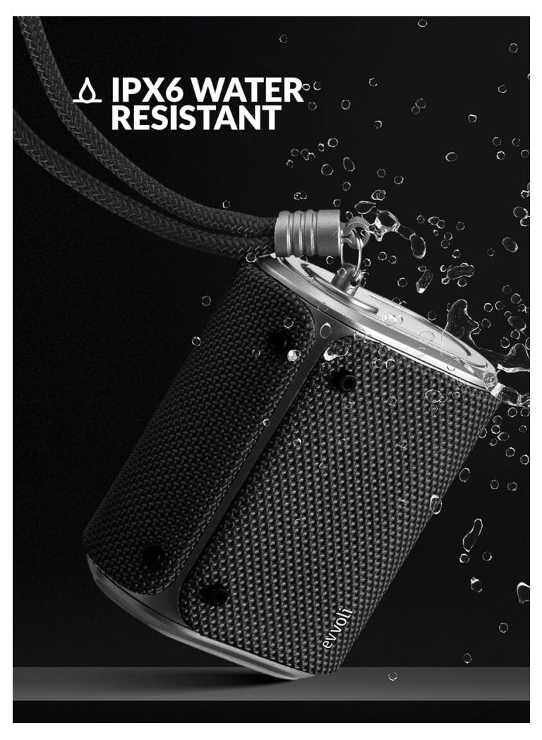 إيفولي مكبر صوت بلوتوث ايفولي 5 واط داخلي وخارجي مقاوم للماء مع ميكروفون مدمج -EVAUD-MB5A، اسود - Image 2