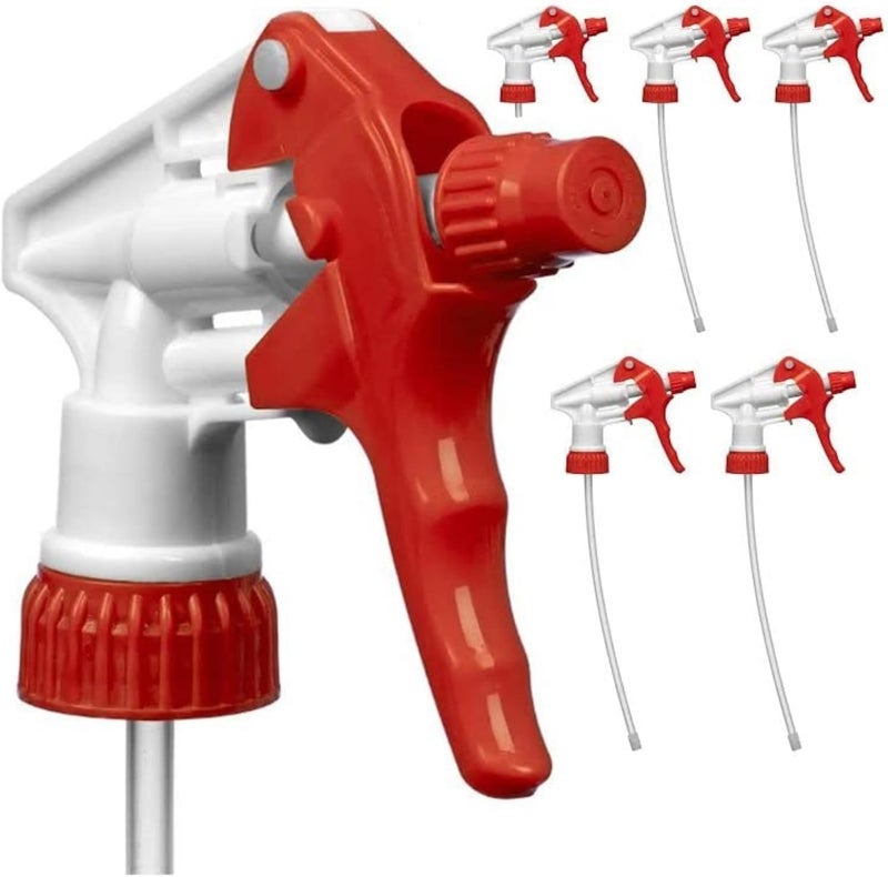 Decony Leak-Free, Chemical Resistant Spray Head 5 Pc. Industrial Spray Heads, for Auto/Car Detailing, Window Cleaning and Janitorial Supply. Heavy Duty Low-Fatigue Trigger and Nozzle Assorted natural tone picks - Image 1