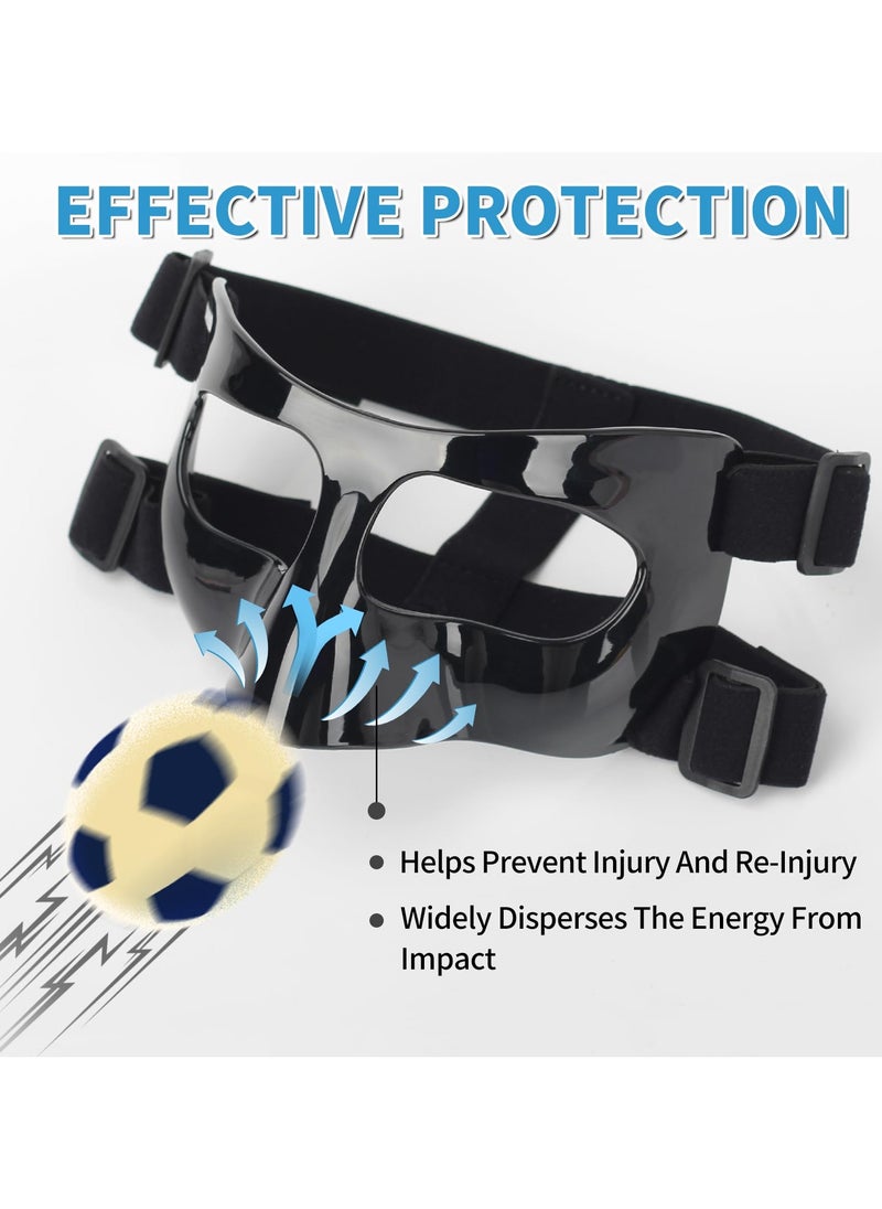 Nose Guard for Broken Nose, Face Shield Masks for Soccer and basketball Sports, Adjustable for Adults and Teenagers, Suitable for Men and Women