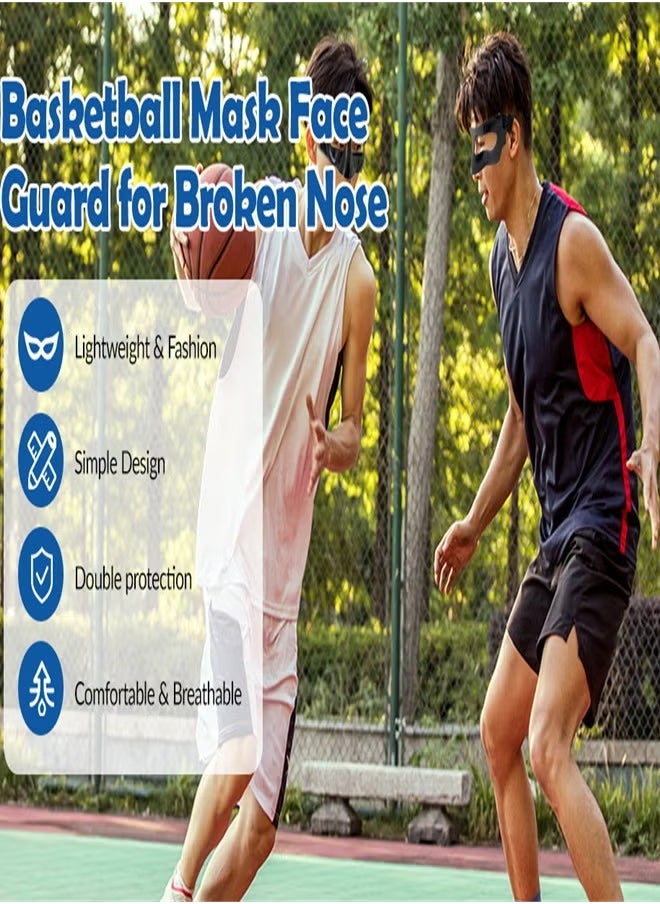 Nose Guard for Broken Nose, Face Shield Masks for Soccer and basketball Sports, Adjustable for Adults and Teenagers, Suitable for Men and Women