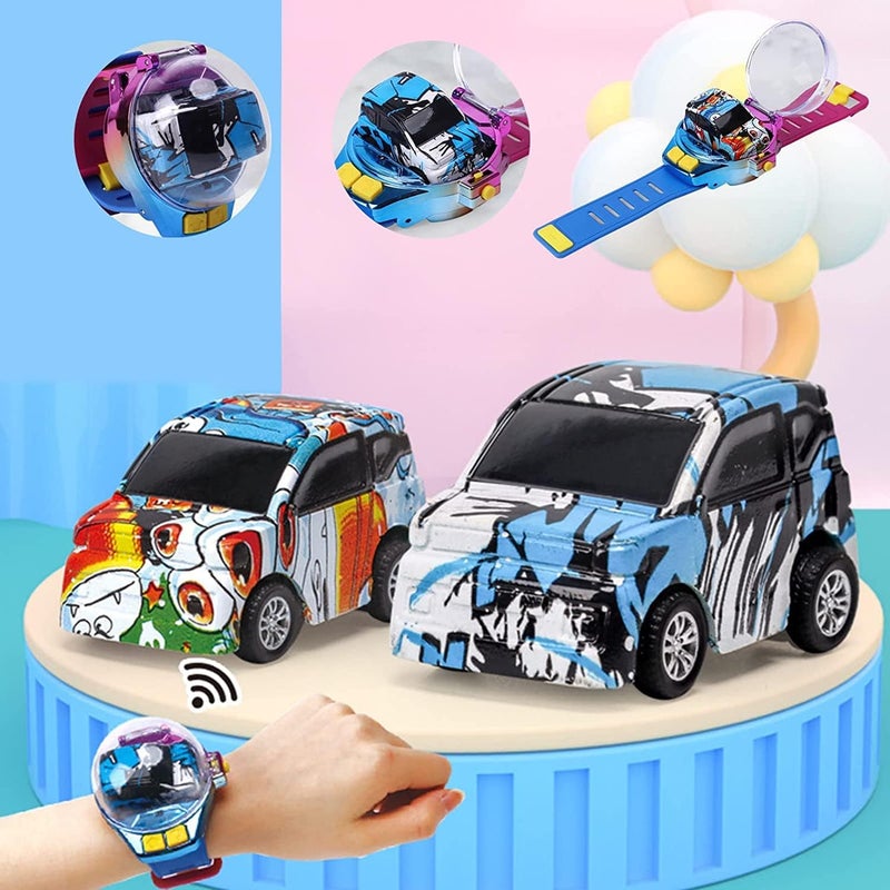 ويوبلز ساعة ألعاب سيارة صغيرة جديدة تعمل بالتحكم عن بعد لعام 2022 - ساعة يد لطيفة على شكل سيارة سباق تعمل بالتحكم عن بعد بتردد 2.4 جيجاهرتز، سيارة صغيرة كرتونية تعمل بالتحكم عن بعد قابلة للشحن عبر منفذ USB، ألعاب تفاعلية، هدية للأولاد والبنات (برتقالي) - Image 3