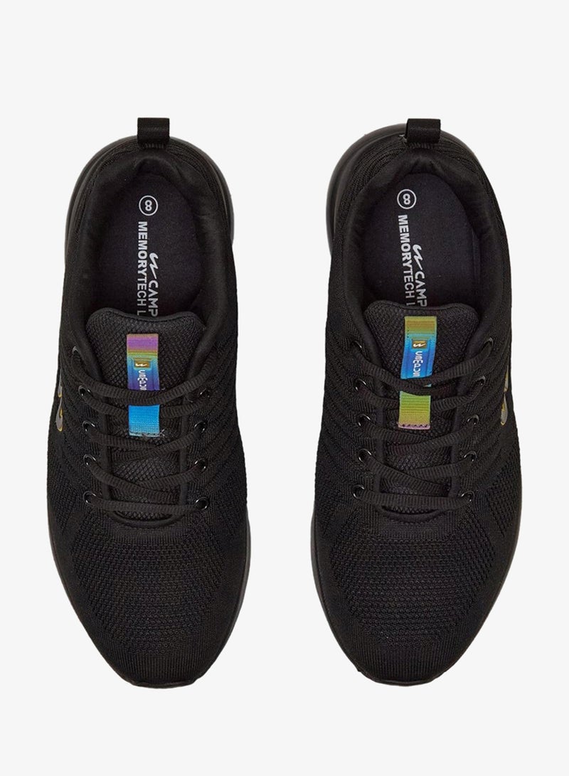 CAMPUS Men's Black Classic Low-Top Sneakers, Bold Lace-Up Style Shoes, Comfortable Casual Footwear - Image 3