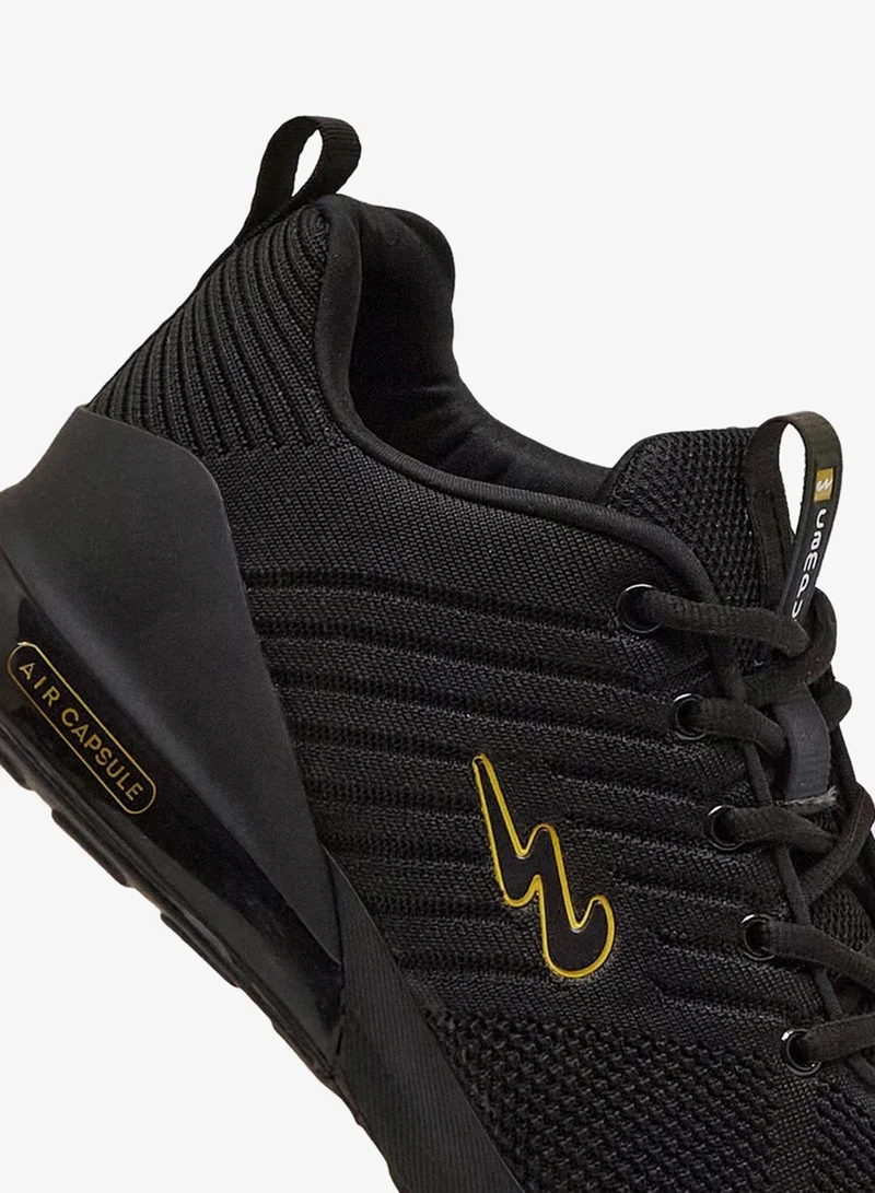 CAMPUS Blk/Golden Campus Men's Classic Court Sneakers – Cushioned Sole, Lace-Up – Black/Gold for Men | Best Price UAE