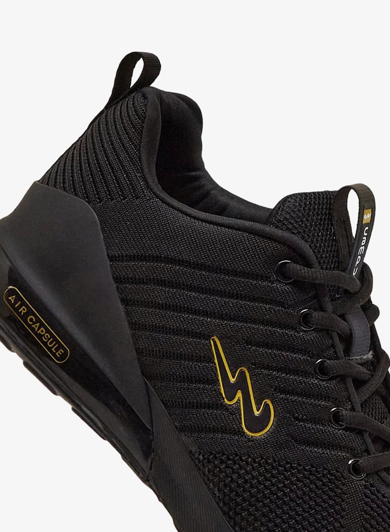 CAMPUS Men's Black Classic Low-Top Sneakers, Bold Lace-Up Style Shoes, Comfortable Casual Footwear - Image 5