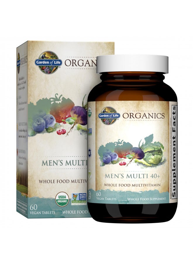 Garden of Life - Garden of Life mykind Organics Whole Food Multivitamin for Men 40+, 60 Tablets, Vegan Mens Multi for Health, Well-Being Certified Organic Whole Food Vitamins, Minerals for Men Over 40, Mens Vitamins - Image 1
