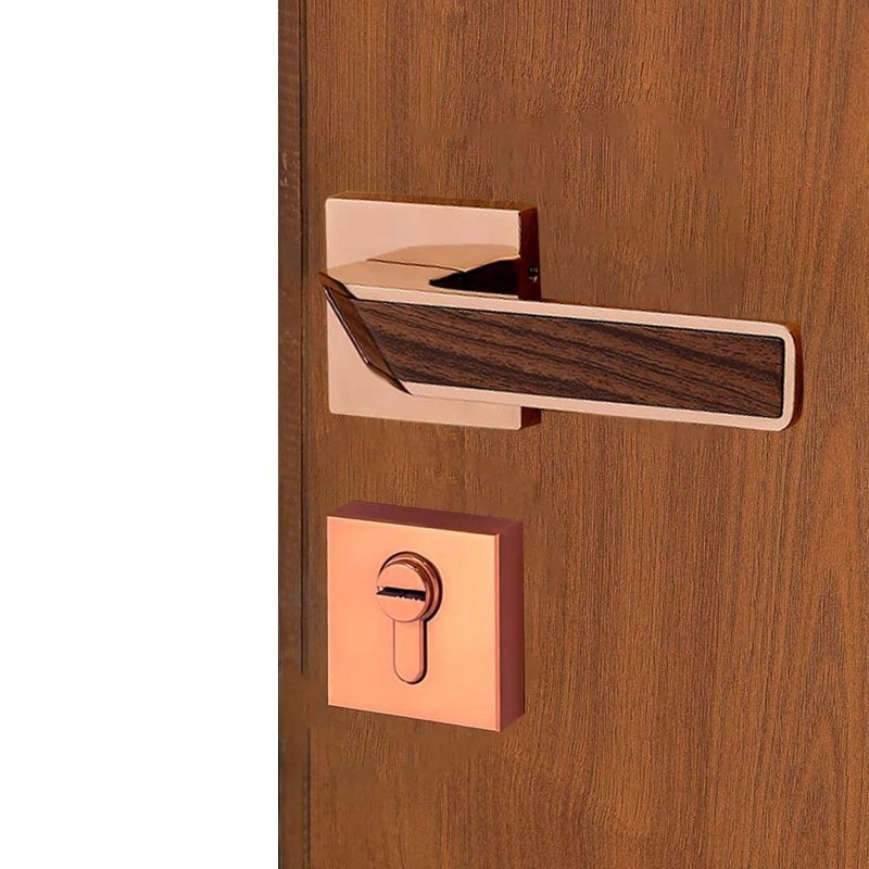 Volo Luxury Series Mortise Door Lock Bathroom Door Lock with Coin Cylinder one Side Coin One Side Knob and Lock Body PVD Rose Gold Bathroom Mortise SetNo Keys - Image 3