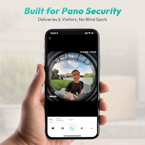 BOTSLAB Doorbell Camera Wireless, 5MP Video Doorbell with Homebase, 180°Panoramic View, No Monthly Fee, 2.4 GHz WiFi, AI Motion Detection, VR Mode - Image 2
