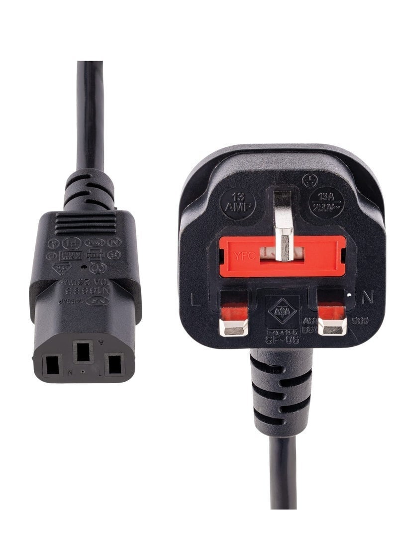 نيفيو كابل طاقة كمبيوتر بريطاني 1.8 متر، 18AWG من BS 1363 إلى C13، كابل كهرباء 10A 250V، كابل طاقة بديل AC للكمبيوتر، الشاشة، التلفاز، الطابعة، كابل كيتل بفيشة UK، كابل إمداد طاقة أسود - Image 3