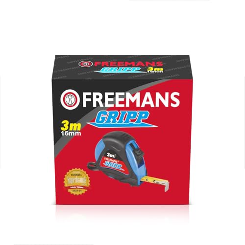 FREEMANS GRIPP 3m:16mm Steel Inchi Measuring Tape - 3m (Blue) With Rubberized Unbreakable ABS case || Pause Button || Click Action Front Lock and Belt Clip (Set of 5) - Image 2