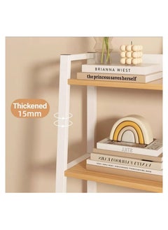 XICEN 4 Tier Bookcase Shelf with Drawer, Metal Frame Organizer, Display Case with Cabinet Door and Pull Handle for Study Room, Bedroom, Wooden Cube Bookshelf for Home Office School Library (White)  - Image 4