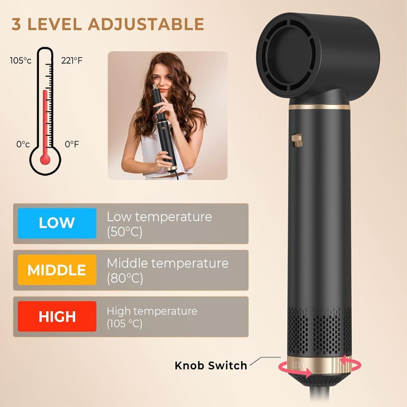 5 in 1 Blow Dryer Brush Set - Negative Ion Hair Styling Tool with Curling and Smoothing Features - Image 4