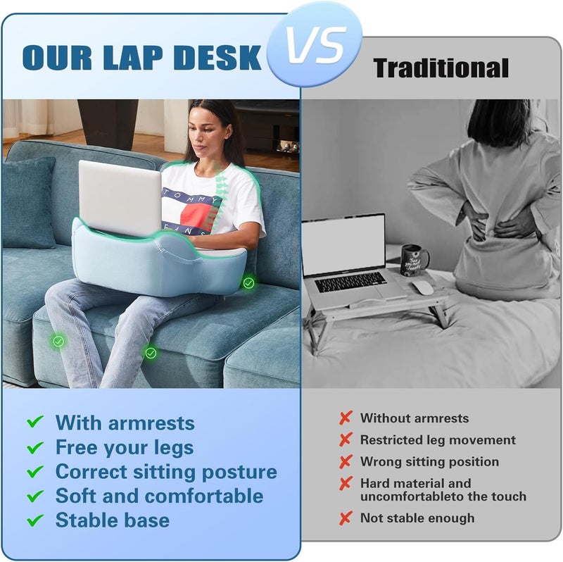 cooloo8 Reading Pillow, Lap Desk, Soft Laptop Pillow for Lap, Portable Desk, Gaming Pillow for Bed, Couch, Car - Image 4