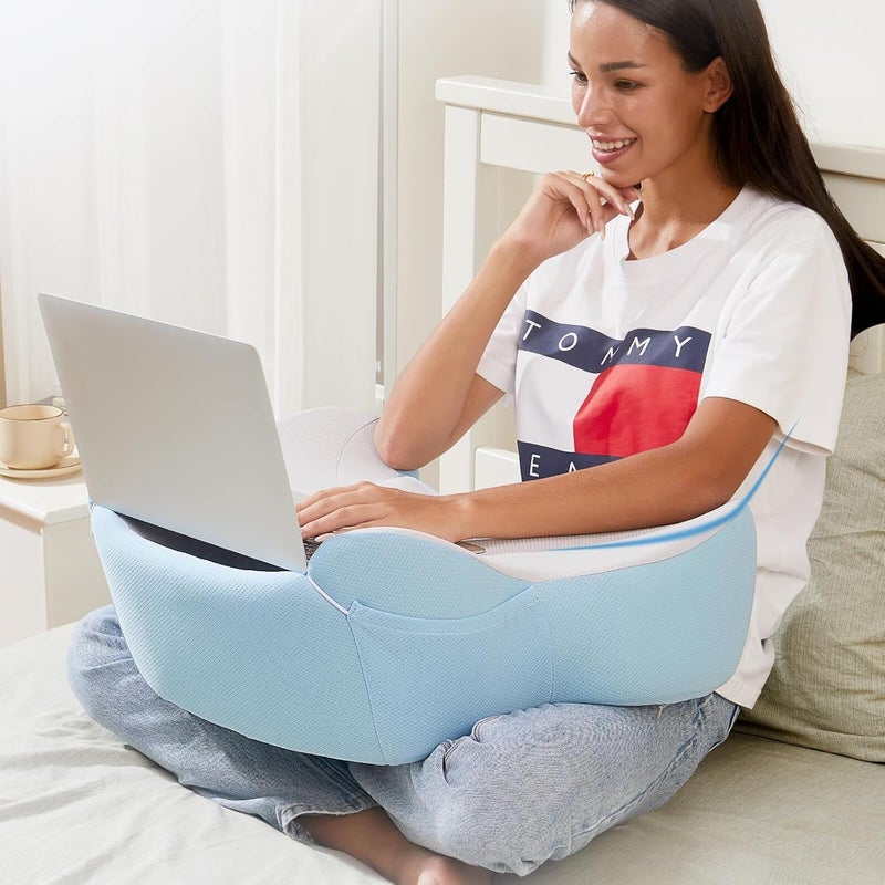 cooloo8 Reading Pillow, Lap Desk, Soft Laptop Pillow for Lap, Portable Desk, Gaming Pillow for Bed, Couch, Car - Image 1
