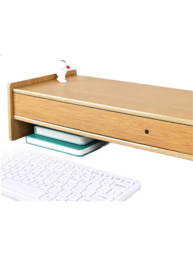 Ubiquitin Youbili Computer Riser Stand, Desktop Stand For Laptops, Wooden Height-Increasing Desk, Multifunctional Office Desk, Keyboard Storage, Monitor Riser, Storage Rack, 5067 Bamboo Wood Color - Image 3