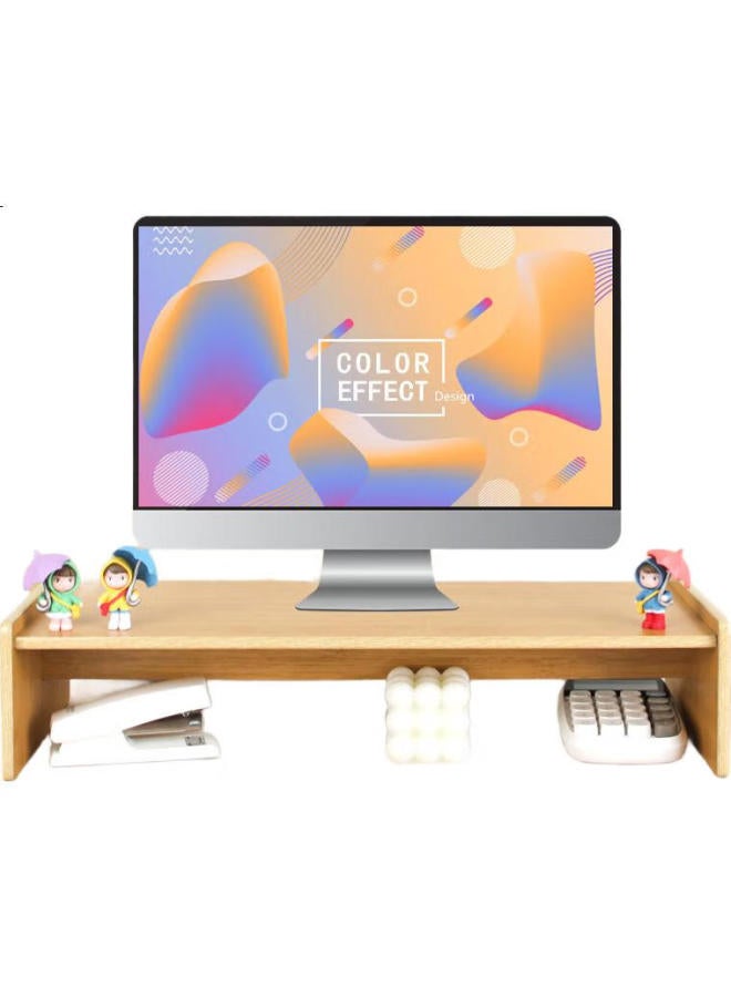 Ubiquitin Youbili Computer Riser Stand, Desktop Stand For Laptops, Wooden Height-Increasing Desk, Multifunctional Office Desk, Keyboard Storage, Monitor Riser, Storage Rack, 5067 Bamboo Wood Color - Image 2