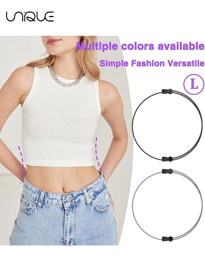 2 Pieces Adjustable Band, Crop Tuck Tool for Sweater and Shirt, Shirt Tuck Band, Elastic Band for Shirt, Crop Tuck Band for Tucking Shirts, Innovate Your Topwear Styling(L)