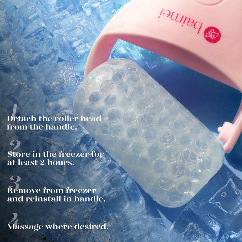 BAIMEI IcyMe Ice Roller for Face Women and Gua Sha Facial Tool Set, Ice Face Roller Reduces Puffiness, Relieves Migraines, Skin Care Tools, Self Care Gift for Women - Pink - Image 5
