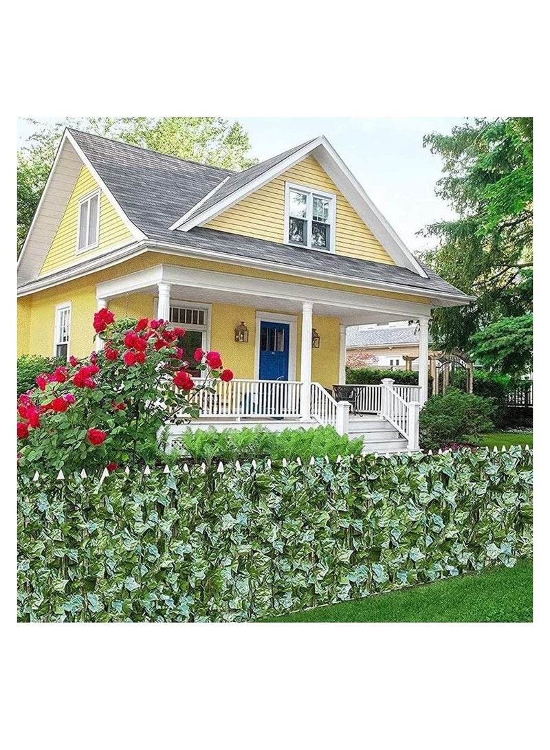 LINGWEI Artificial Faux Ivy Leaf Wall Grass Privacy Hedges Fence Screen Plastic Plant Fake Grass For Indoor Outdoor Balcony Garden Decoration(100x400cm) - Image 2