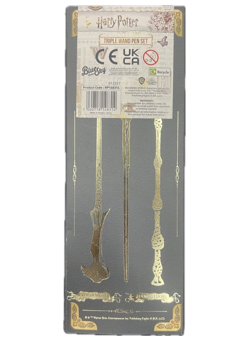 HARRY POTTER  TRIPLE WAND PEN SET - Image 1
