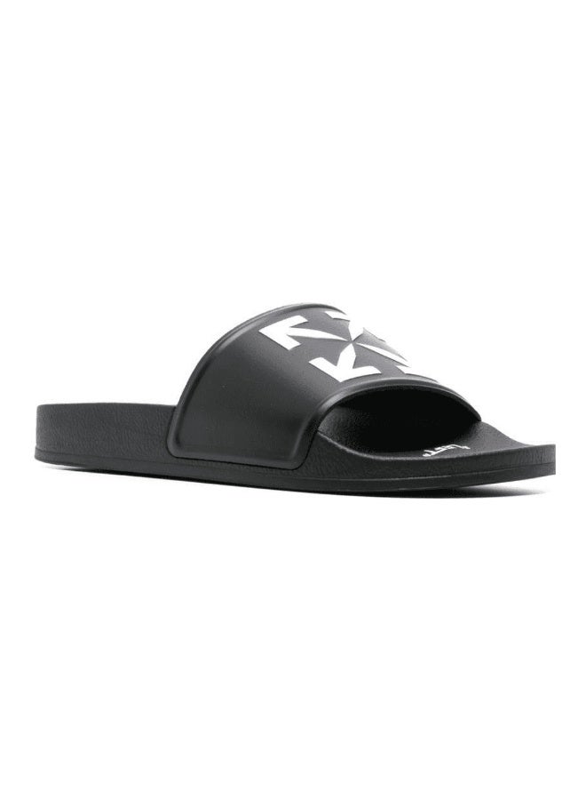 OFF-WHITE Arrow Logo Black Pool Sliders - Image 1