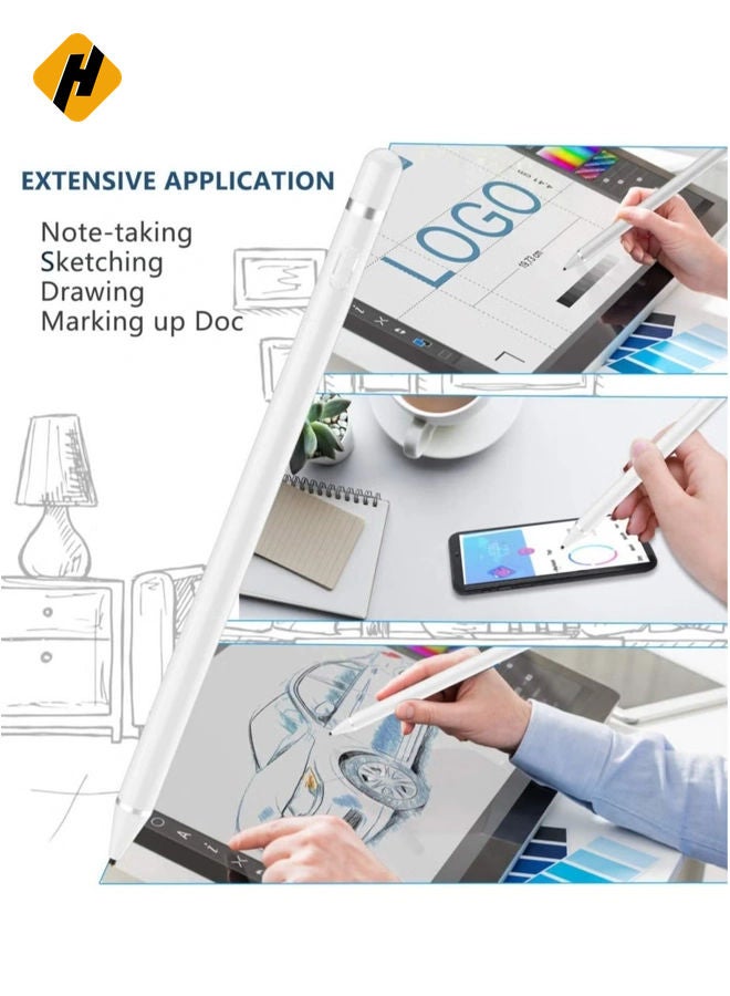 HuHa Stylus Pen Compatible with iPad Apple pencil Touch Screen Pen Capacitive Rechargeable Styli with 1.5mm Ultra Fine Tips Compatible with iPads/Tablets/iPhones/Samsung/Lenovo/LG&HTC with Two Caps  - Image 5