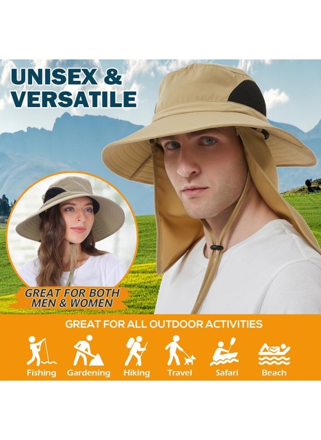 NIBEMINENT Wide Brim Sun Hat, UPF 50+ UV Protection Waterproof Packable Bucket Hat for Men & Women, Fishing Hiking Beach Garden  - Image 2