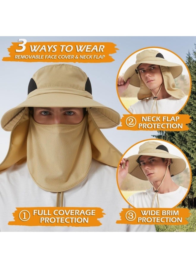 NIBEMINENT Wide Brim Sun Hat, UPF 50+ UV Protection Waterproof Packable Bucket Hat for Men & Women, Fishing Hiking Beach Garden  - Image 3