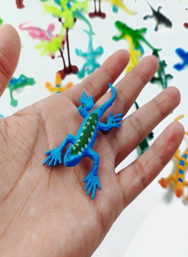 TIHOOD 28PCS Plastic Mini Lizard Toys Kit for Kids Colorful Plastic Fake Model Artificial Reptile Lizard for Teens Adults Decoration Figure Educational Toys Halloween Party Favors Decoration - Image 3