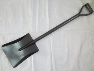 Metal Shovel with Steel Handle, Square Head, D Handle, Black